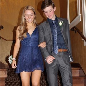 Lulus Navy Lace Mini Dress